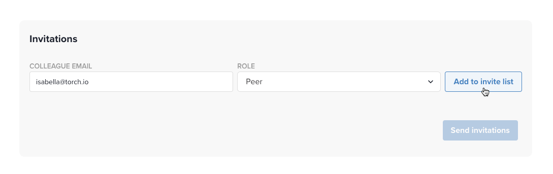 Add Colleague to Invitations List