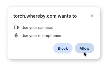 Allow Camera and Microphone Access