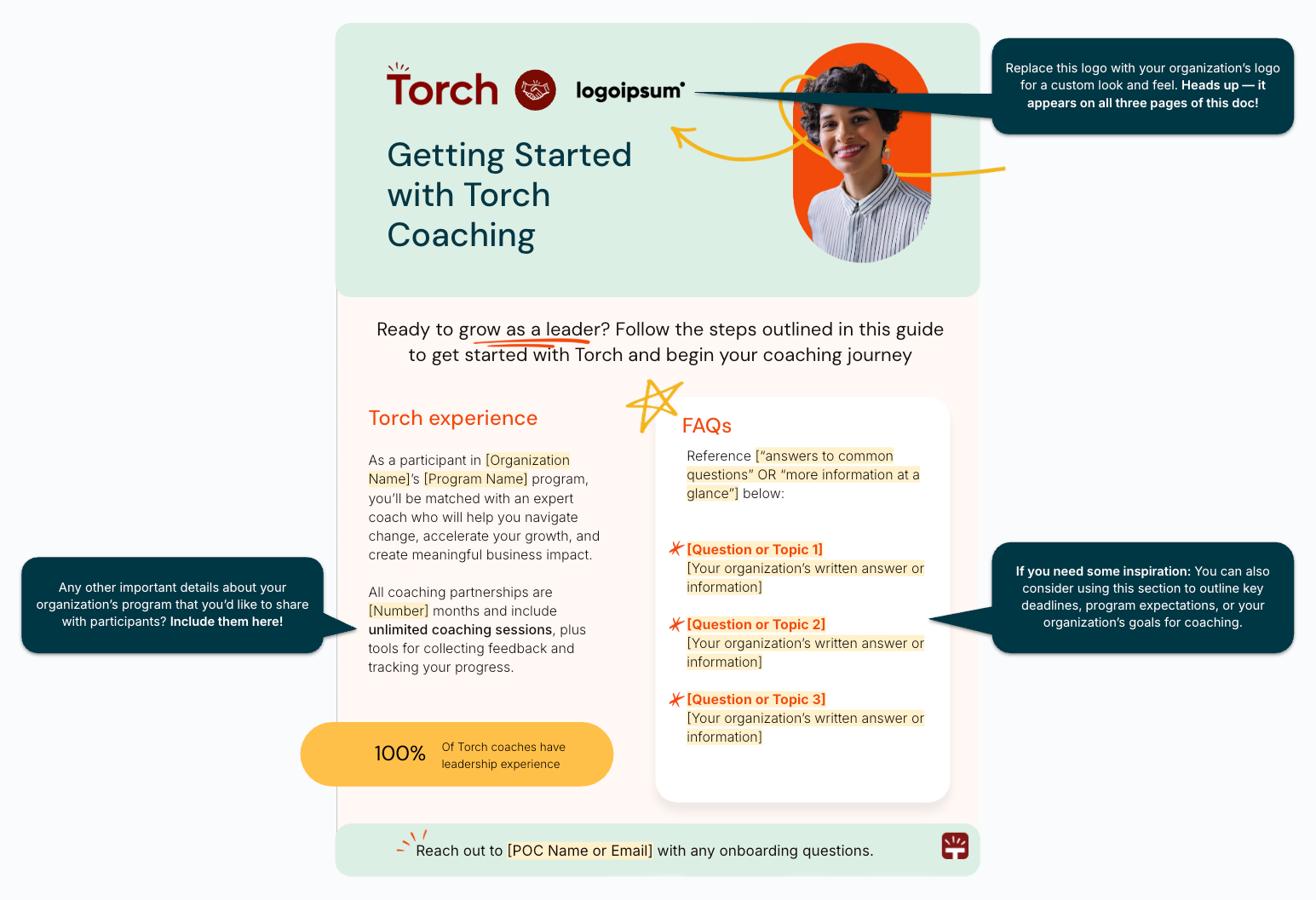 Customizable Getting Started Guide Preview