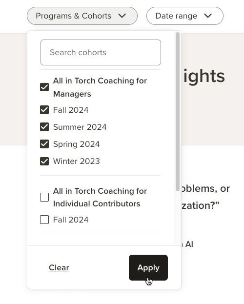 Filter Organizational Insights Report