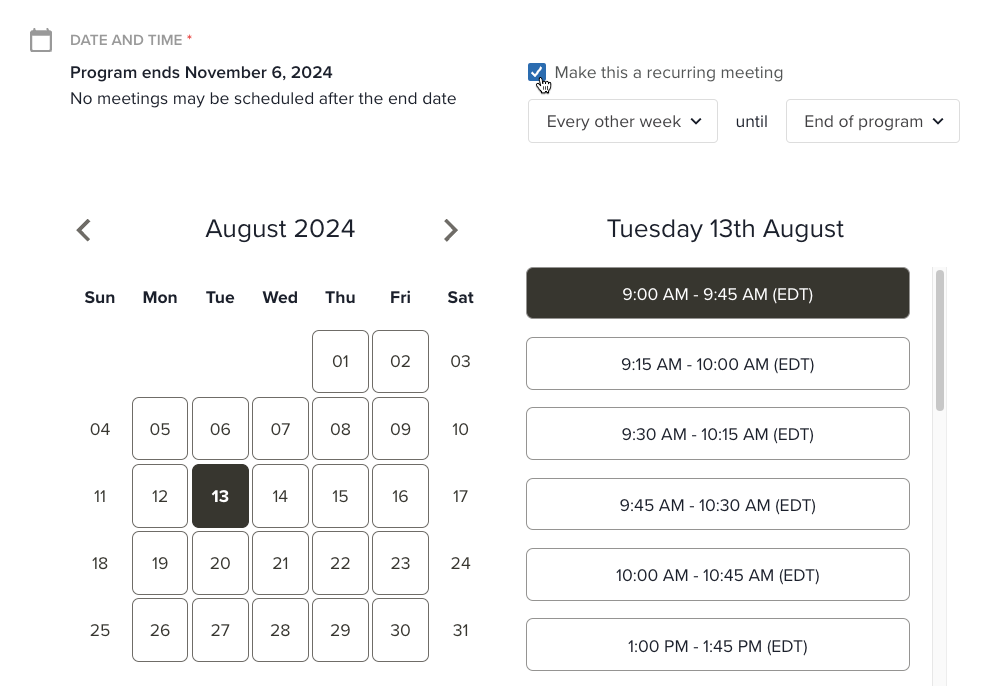 July 17, 2024 - Recurring Meetings