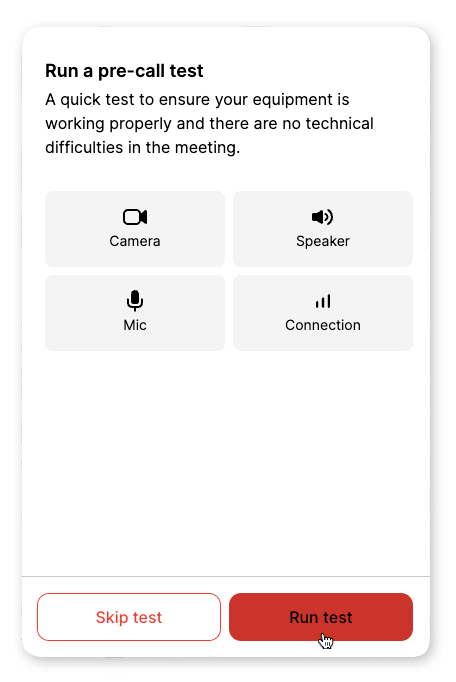 Run a Pre-Call Test