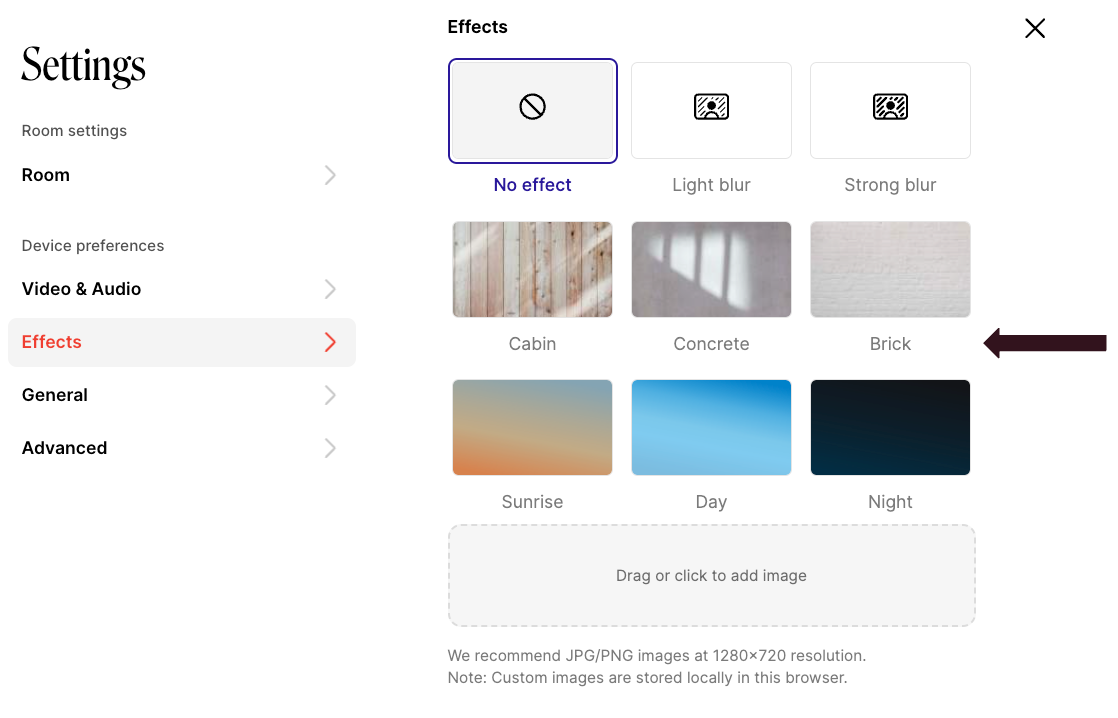 Select Background Effect