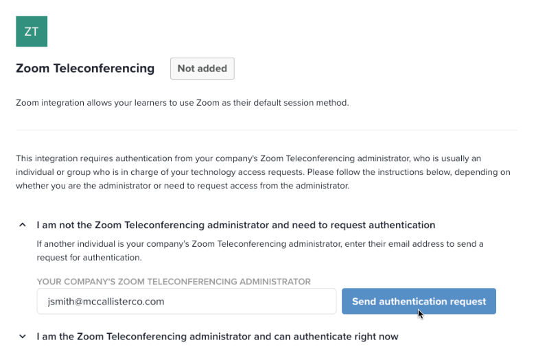 Send Authentication Request