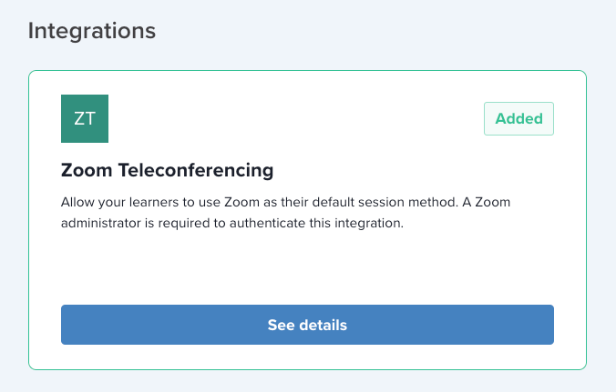 Zoom Teleconferencing Added